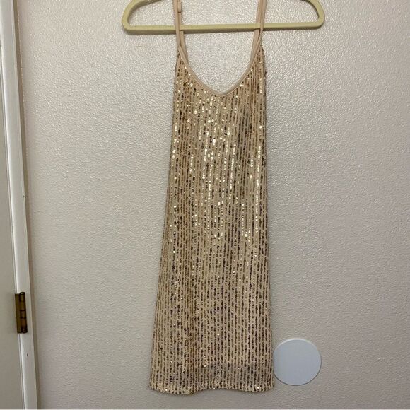 Forever 21 Plus Size all Sequin slip Dress spaghetti strap NYE 0X US 12 - Picture 2 of 12